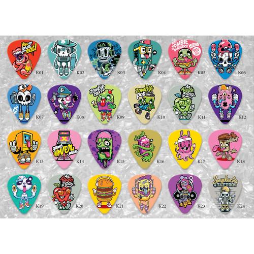 Foto Produk Pick Gitar Kartun Celluloid 0.71mm Satuan High Quality Gambar 2 Sisi - 0.46 - 1.0mm dari Buy2fun