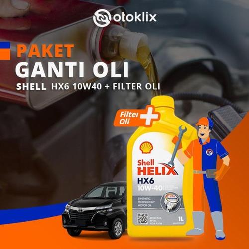 Foto Produk Promo Paket Ganti Oli 4L Nissan - Shell HX6 10W40 dari Otoklix