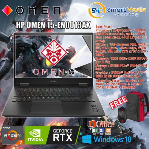 Foto Produk HP OMEN 15 en0013ax|Ryzen 7 4800H|16GB|512SSD|RTX2060 6GB|W10 "READY" dari Smart Media Computer