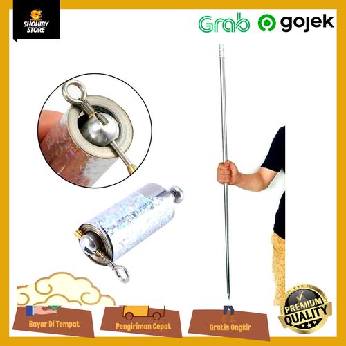 Foto Produk Crazy Cane Metal Magic Pocket Staff Tongkat Ajaib keren bom tongkat - silver dari shohiby store