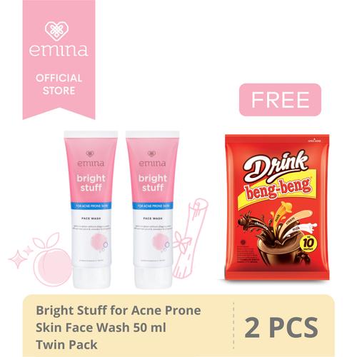 Foto Produk Emina Bright Stuff acne prone face wash 50 ml Twin Pack dari Emina Official Store
