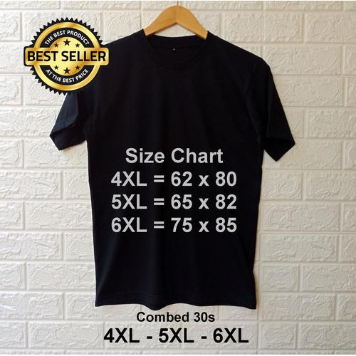 Foto Produk Kaos Big Size 4XL 5XL Polos Combed 30s Hitam - 4XL dari Friyana Biker Shop