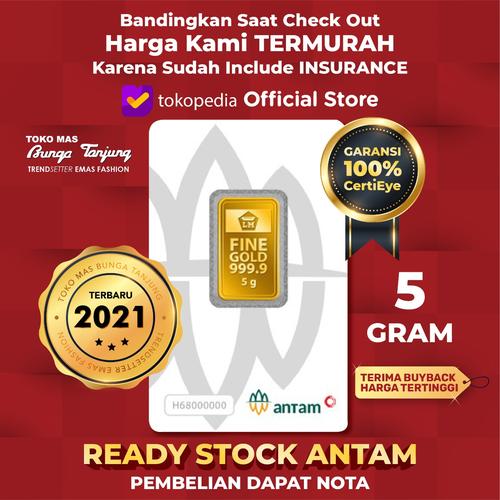Foto Produk 5GR(GRAM)LOGAM MULIA /LOGAM MULIA ANTAM /EMAS ANTAM BERSERTIFIKAT dari Bunga Tanjung Gold