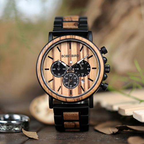 Jual Jam Tangan Kayu Analog Pria Chronograph Wood Premium Quality
