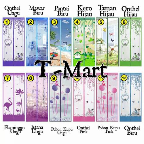 Gambar tirai magnet anti nyamuk bahan halus - LoveBird Pink dari Ti-Mart Kota Tangerang Tokopedia