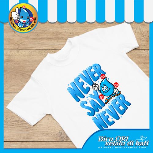 Gambar Baju Kaos TShirt Distro Never Say Never Pria Wanita - Biru Ori - Hitam dari Air Minum Biru Kota Surabaya Tokopedia