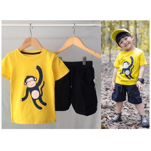 Foto Produk Setelan anak cowo kuning monkeyy size 1,2,3tahun murah - size 1 dari baby smile