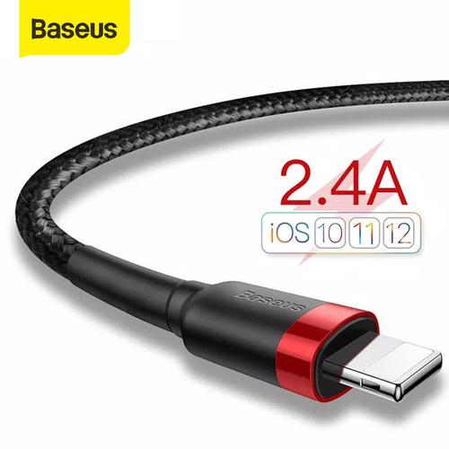 Foto Produk KABEL DATA IPHONE BASEUS CAFULE CABLE FOR LIGHTNING 2.4A 1M - Merah dari Baseus Official Store