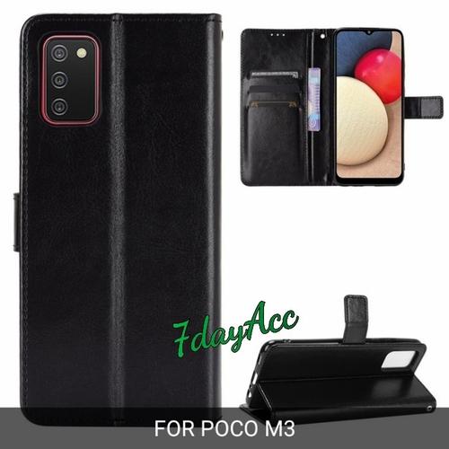 Foto Produk Flip Leather Cover Wallet Poco M3 Sarung Kulit Dompet Kancing dari sense accessories