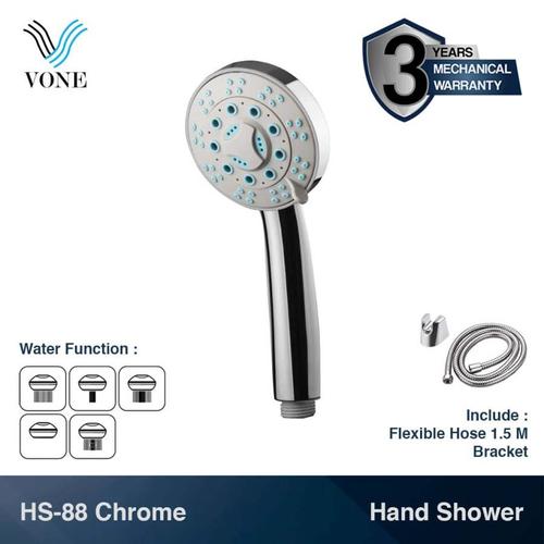Foto Produk VONE HS-88 Chrome Shower Set Handshower Mandi Hand Multi Fungsi Air dari Vone Sanitary Indonesia