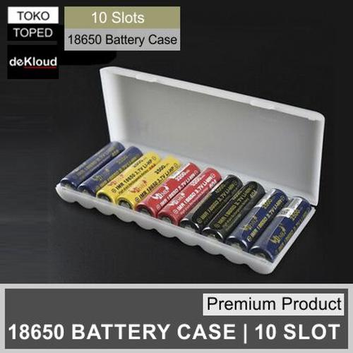 Foto Produk Premium 10 Slot 18650 Battery Case | box kotak baterai batre batere dari deKloud