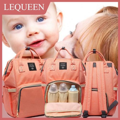 Foto Produk Tas Ransel Backpack Diaper Lequeen Tas Bayi Bag Kompartment Besar - Hitam dari TokoUsbcom