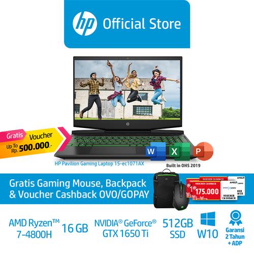 Foto Produk HP Pavilion Gaming 15-ec1071AX Laptop/Ryzen 7/16GB/NVIDIAGTX1650/512GB dari HP Official