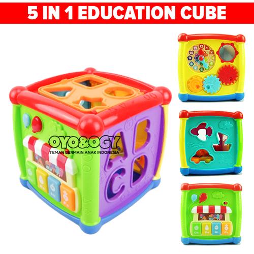 Foto Produk Mainan Edukasi Anak Bayi Balita Fancy Cube Puzzle Clock Gear Sound ABC dari oyo-ogy