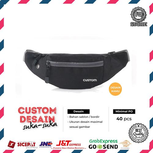 Foto Produk Waistbag Pria Custom Tas Slempang Desain Brand Logo Sendiri Tas Custom dari TQSTORE9