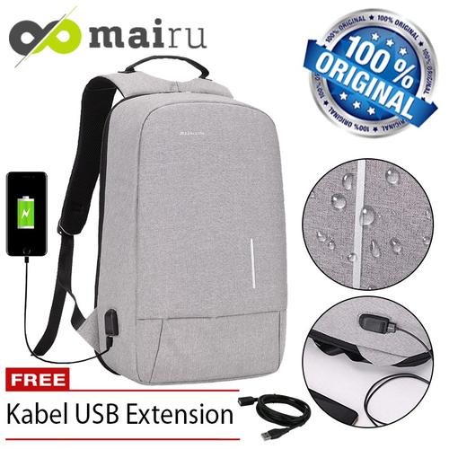Foto Produk Mairu Tas Ransel Pria Wanita Laptop Sekolah Anti Maling Backpack 3194W - Hitam dari TokoUsbcom