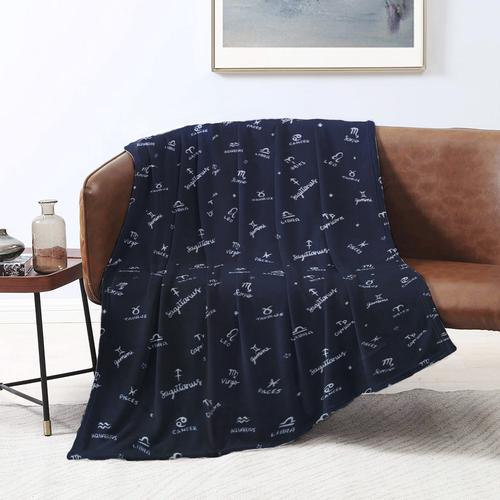 Foto Produk King Rabbit Thermal Blanket Selimut Fleece 150x200 cm My Zodiac - Navy dari King Rabbit Official