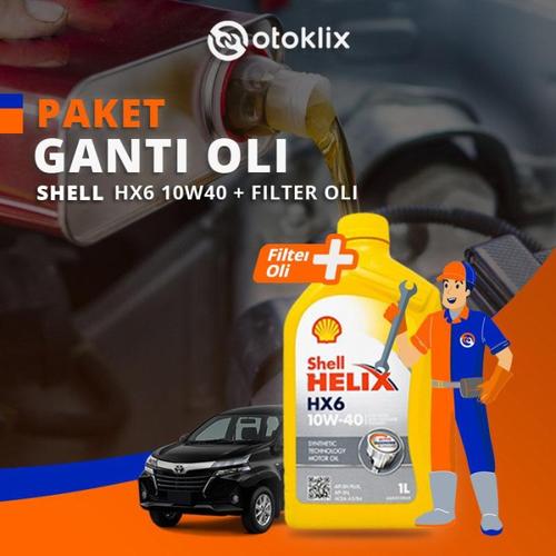 Foto Produk Promo Paket Ganti Oli 3L - Shell HX6 10W40 dari Otoklix