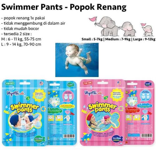 Foto Produk Swimmer Pants Celana Renang Bayi Diapers Renang Wyeth Disposable Swimm dari CikucikuBabyShop Bandung