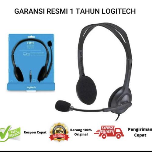 logitech h111 stereo headset original 
