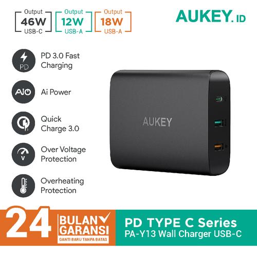 Foto Produk Aukey Charger 74.5W with PD 3.0, Quick Charge 3.0 & Aipower - 500303 dari AUKEY