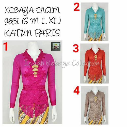 Foto Produk 9520 Kebaya Encim Lengan 7/8 Kebaya Bordir Kebaya Katun Stretch dari IndahKebayaCollection