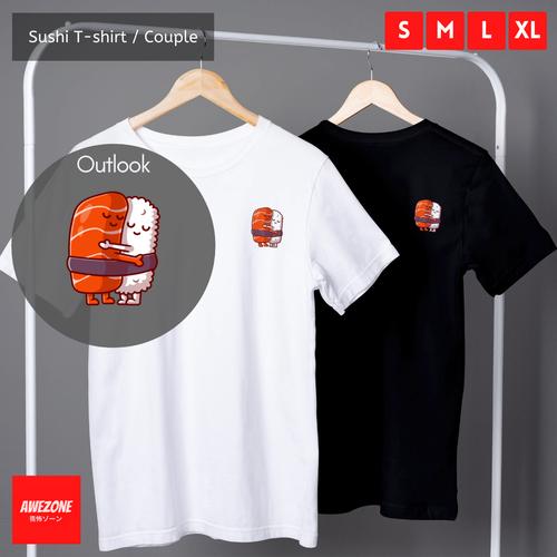 Jual Baju Kaos Couple Sushi Cute Unisex Kaos Lengan Pendek Lucu Hitam M Kota Tangerang Selatan Awezone Tokopedia