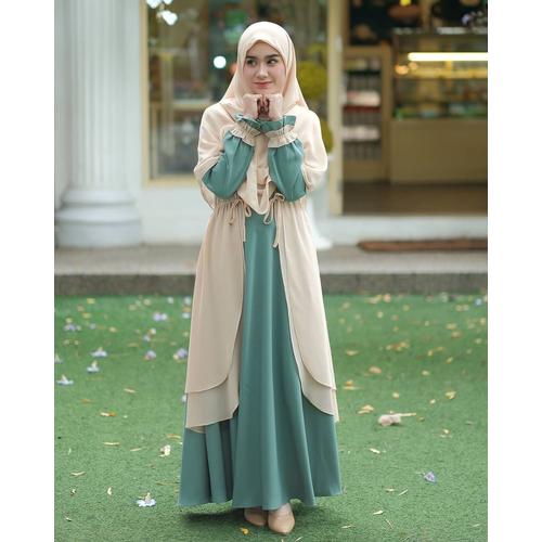 Foto Produk Baju gamis wanita terbaru syari busana muslim remaja rahma dress - Merah, M dari Erliena Official