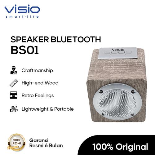 Foto Produk Visio BS01 Wireless Portable Speaker Super Bass Bluetooth Music - Cokelat dari Strawberry Official