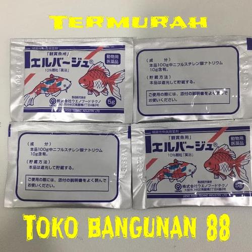 Jual obat ikan elbayou untuk mengobati aeromonas dll isi 5gram 