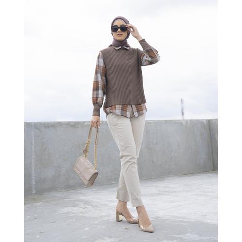 Gambar Inez Blouse (Kemeja + outer vest) - Black dari Kheva Mauza_Official Kota Tangerang Selatan Tokopedia