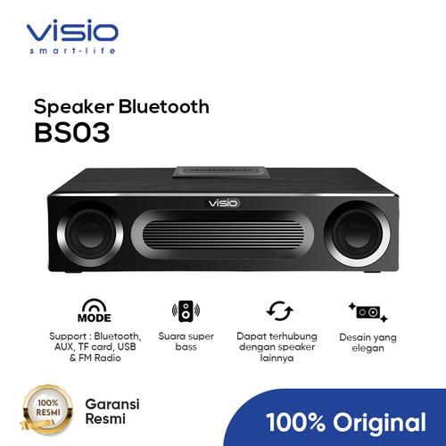 Foto Produk Visio BS03 Wooden Wireless Speaker Bass Stereo AUX Bluetooth - Hitam dari Strawberry Official