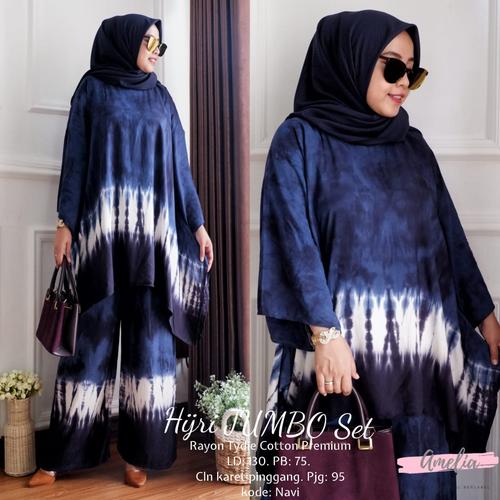 Foto Produk New Hijri Jumbo Set Setelan Celana Wanita Big Size Rayon Modis dari Ilyassa Shop