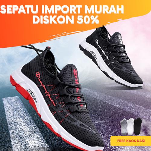 Gambar SEPATU IMPORT PRIA WANITA WILD (AR-07) - 39, HITAM MERAH dari Famyly8 Jakarta Timur Tokopedia