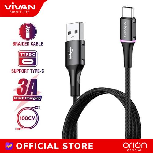Foto Produk VIVAN Kabel Charger Type C Fast Charging 3A VDC100 Kabel Data QC 3.0 - 1M dari ORION Official