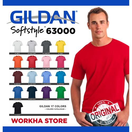 Foto Produk Kaos Polos Gildan Bandung Softstyle 63000 - Original - READY STOCK - Merah dari Workha Store