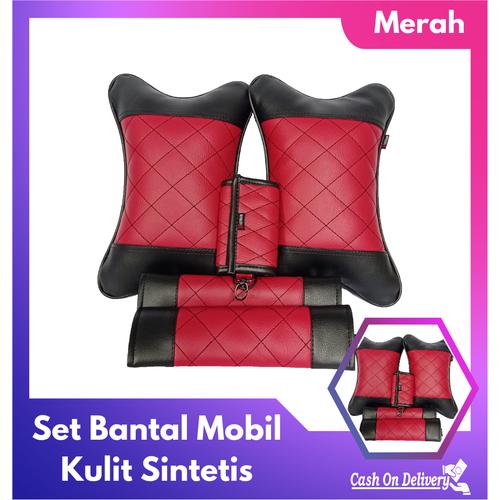 Foto Produk Set Bantal Mobil 3 in 1 - Merah dari Khansa Gems