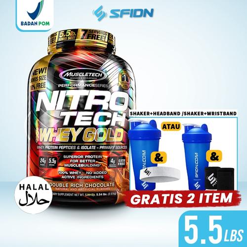 Foto Produk Muscletech Nitrotech 5.5 LBS Whey Gold Nitro Tech 5.5 Lbs whey protein - Coklat dari SuplemenfitnessID