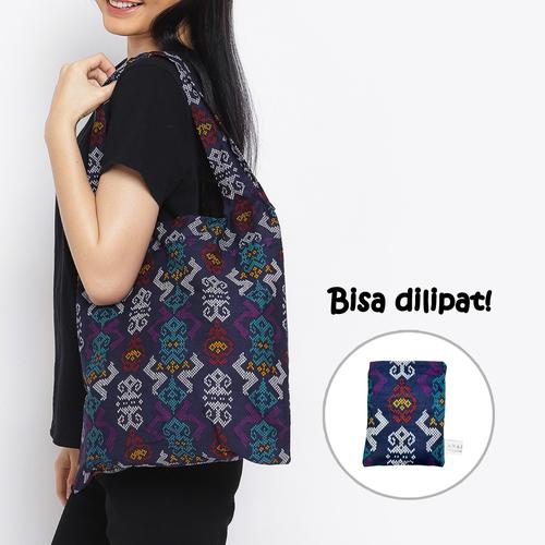 Foto Produk Anakara Tas Belanja Lipat Batik Livina - Blue dari Anakara