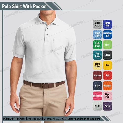 Foto Produk Kaos Kerah Polo T Shirt Casual Pria Putih Polos Good Quality - White, S dari BroCloth