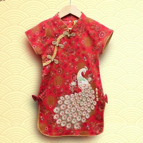 Foto Produk Cheongsam Peacock / Cheongsam Anak Perempuan / Baju Sincia Imlek Anak dari kat.babyclothing
