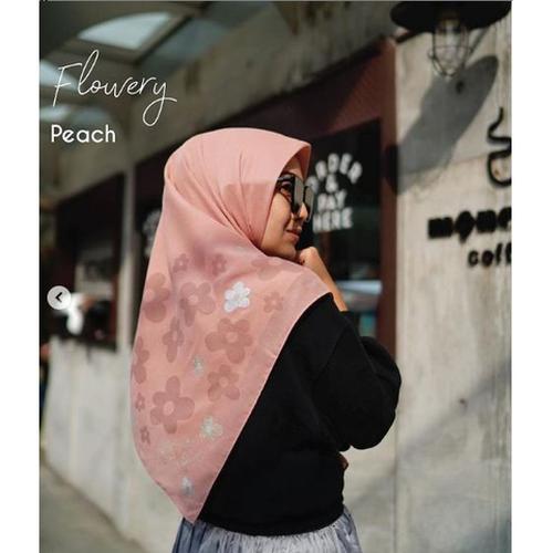 Gambar FLOWERY PEACH SCARF dari Monel_Official Kota Bandung Tokopedia