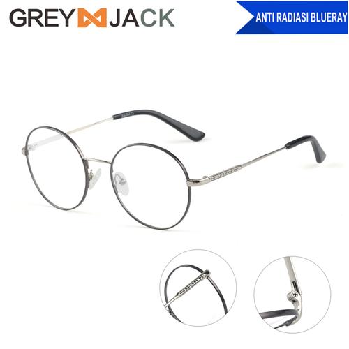 Foto Produk Grey Jack Frame Kacamata anti radiasi BluerayMetal Fashion bulat 5004 - black dari Grey Jack