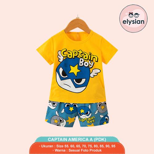 Foto Produk SETELAN BAJU TIDUR ANAK LAKI-LAKI IMPORT PENDEK CAPTAIN A ELYSIAN - CAPTAIN A PDK, Size 55 dari ElysianOfficialShop