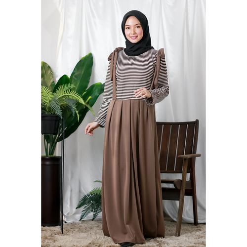 Foto Produk Mybamus Aloshia Stripy Overall Dress Mocca M14662 R88S1 dari Mybamus Official