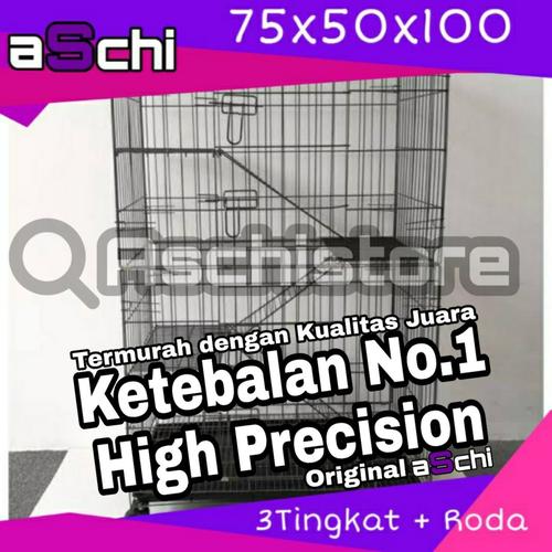Foto Produk Kandang Lipat + Roda Tingkat 3 Size XL 75 Untuk Kucing / Hewan - Reguler dari Aschi Store