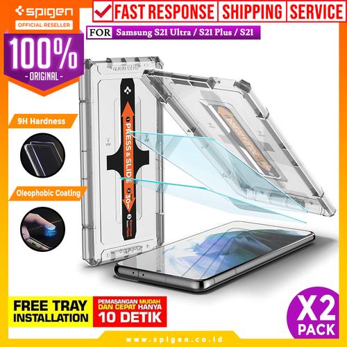 Foto Produk Tempered Glass Samsung Galaxy S21 Ultra Plus Spigen Glas tR EZ Fit - S21 dari Spigen Official