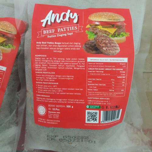 Jual Daging Burger Beef Patties Tebal Isi 10 500gram Andy Jakarta Timur Omega Food International Tokopedia