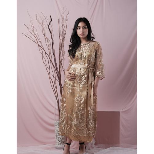 Gambar The Aerith Garden - Ready To Wear Dress - Shally Maxi Dress Gold dari jakahong studio Jakarta Barat Tokopedia