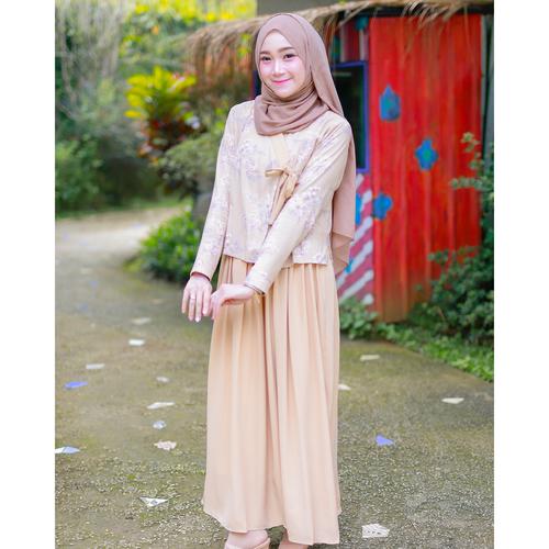 Foto Produk Hanbok Cherry Blossom Maxidress by Dresssofia - Hazelnut Almond, S dari DRESSSOFIA